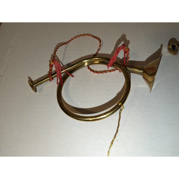 5 Handmade India Exotics Vtg Brass French Horn Bugle Tassel Ornament Christmas - Picture 3 of 11